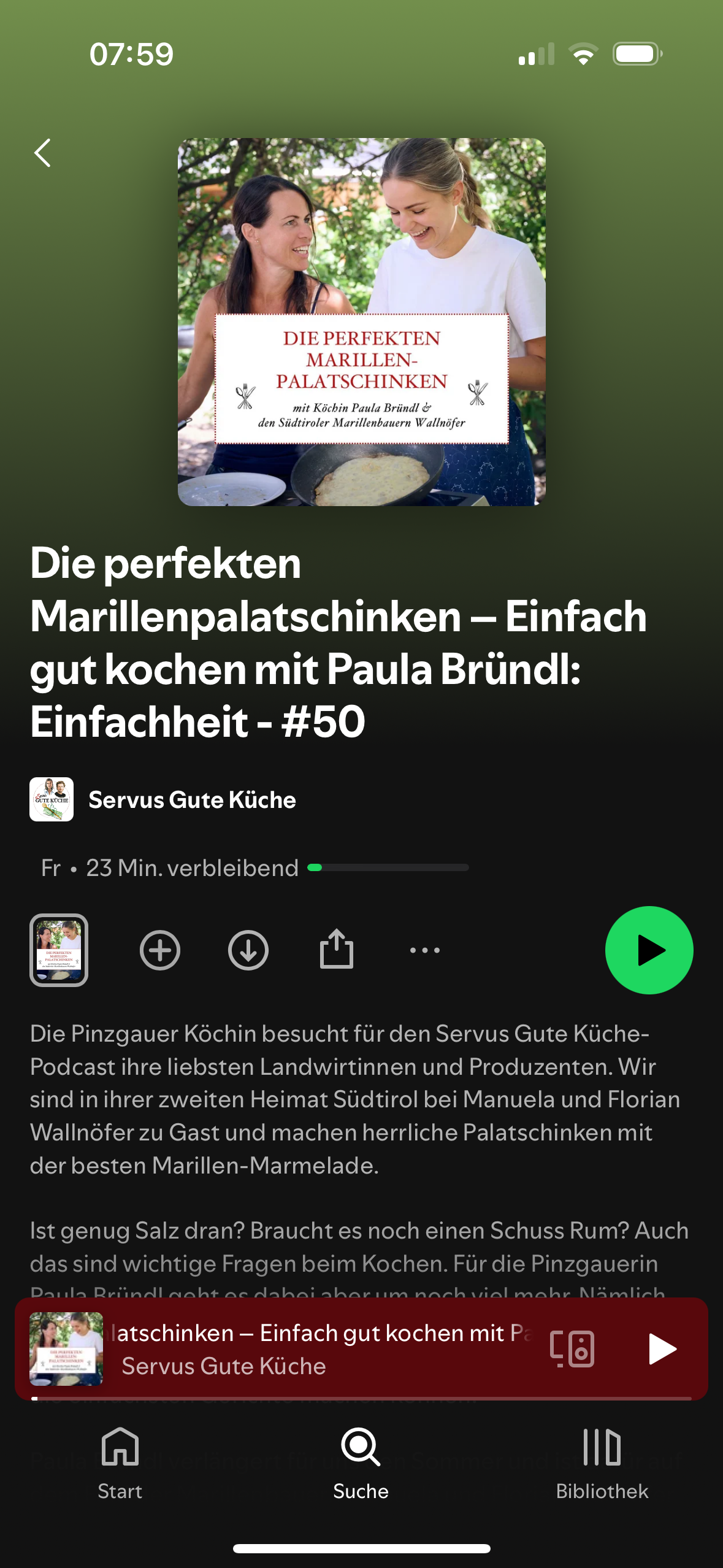 Im Servus Gute Küche-Podcast gibt Paula Bründl u.a. Tipps für die perfekten Marillenpalatschinken